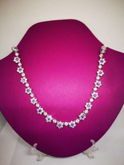 Item 1 - Purple and White Stone Necklace - Ideal for Matric Farewel