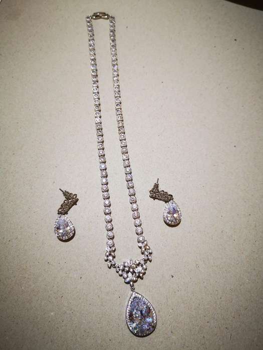 Item 4 - White stone Necklace and Earrings - Ideal for Maric Farewell