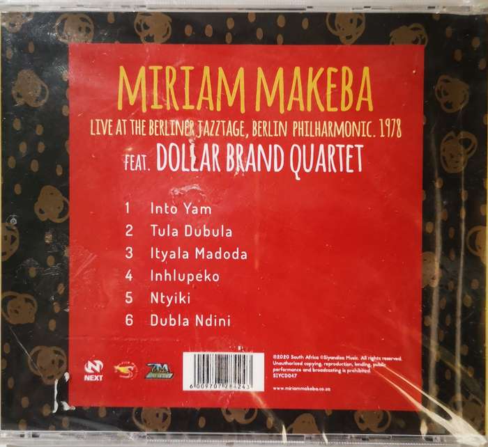 Miriam Makeba - Live at Berliner Jazztage, Berlin Philharmonic, 1978 (CD) [New]