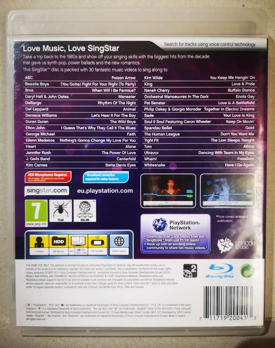 Singstar Back to the 80s (PS3)