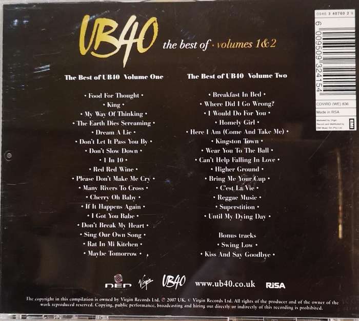 UB40 - The Best Of - Volumes 1 & 2 (2-CD)