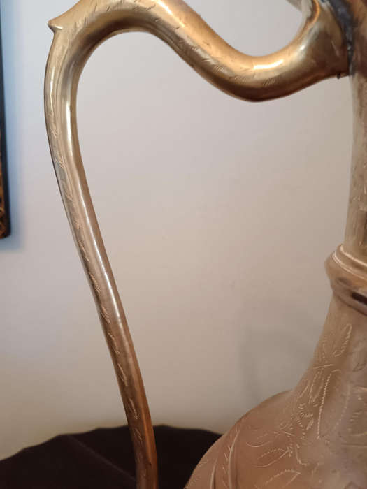 Indian  Large Chased Brass Pitcher