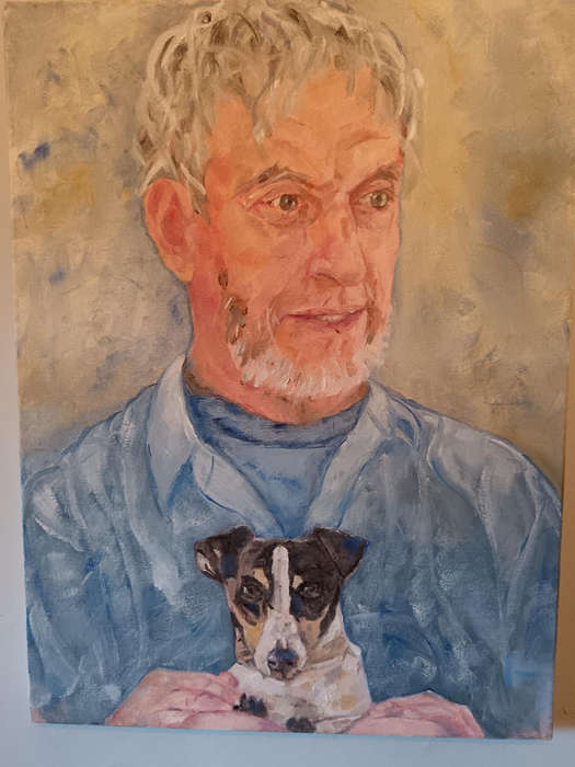 Male Portrait with his Jack Russell Dog