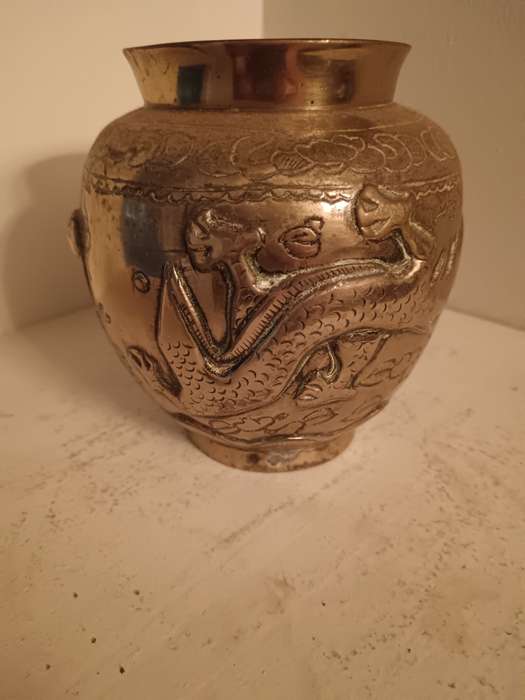 Chinese Brass Dragon Vase