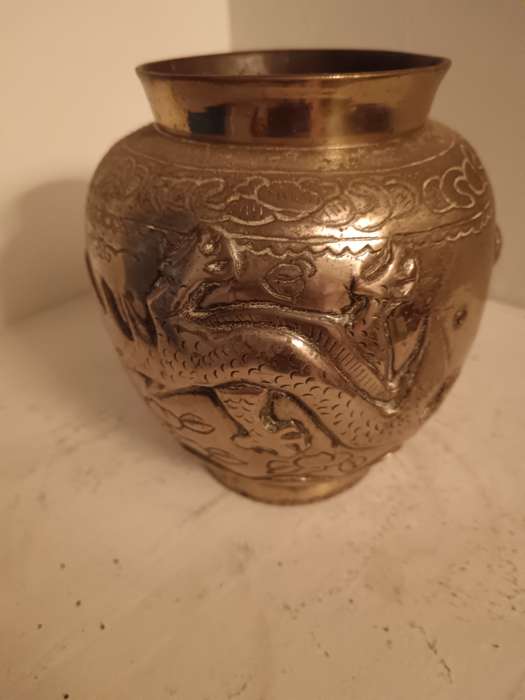 Chinese Brass Dragon Vase