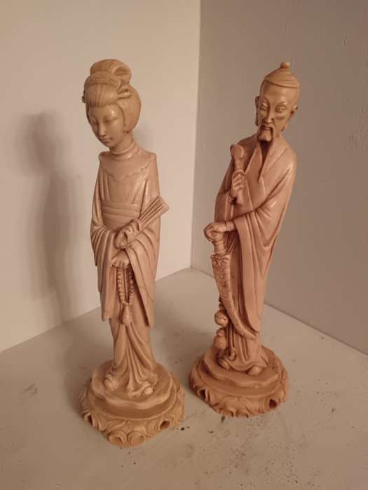 Pair of Chinese Resin Figurines