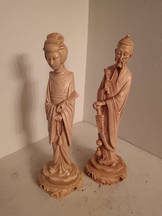 Pair of Chinese Resin Figurines