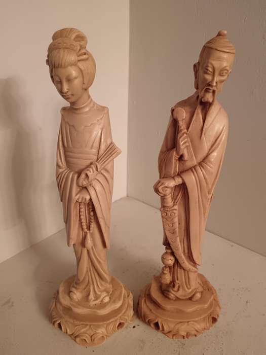 Pair of Chinese Resin Figurines
