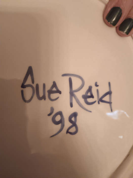 Sue Reid Decorative Plate of Bilberry and Lady Butterfly