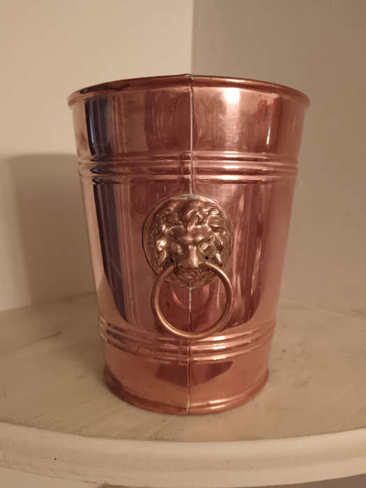 Peerage Made in England Copper Champayne Bucket with Lion Handles