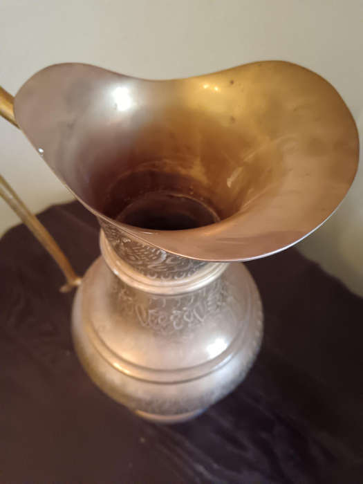 Indian  Large Chased Brass Pitcher