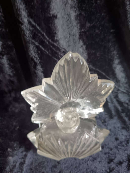 Art Deco Star Shaped Stopper Cut Glass Perfume Bottle