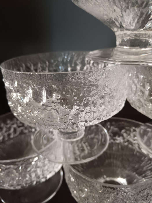 WHITEFRIARS SET OF 6 sundae Glasses in Glacier Pattern C1969
