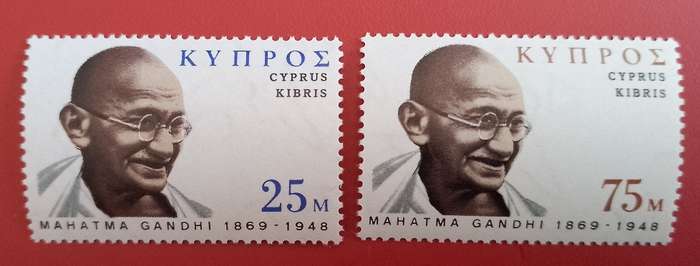GHANDHI STAMPS FROM CYPRUS X2