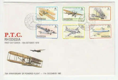 1978 Rhodesia 75th Anniversary of Powered Flight 17th December 1903 FDC