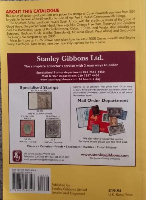 STANLEY GIBBONS CATALOGUE 2008 SOUTHERN AFRICA -NOT SEEN OFTEN