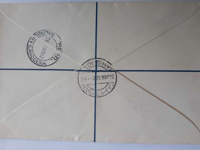 UNION 1932 IMPERIAL AIRWAYS 1ST FLIGHT COVER CPT-CROYDON. . RETURNED. READ BELOW