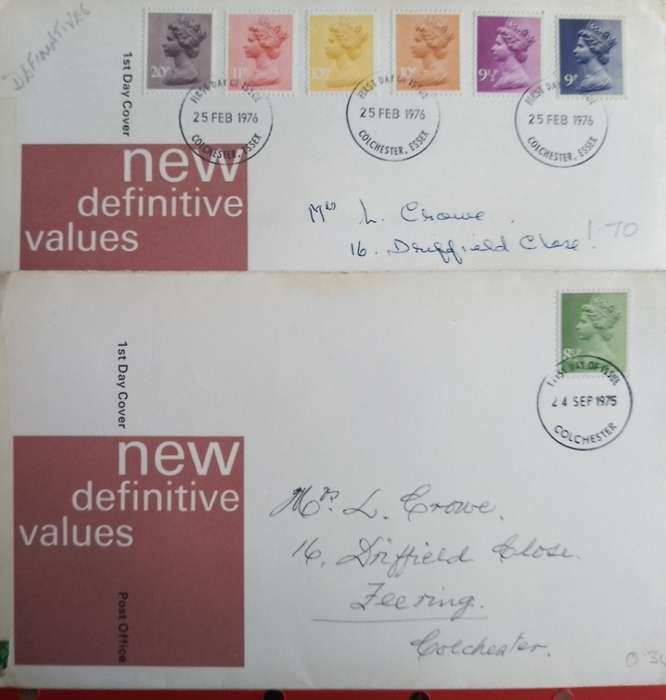 GB  NEW DEFINITIVES ISSUES 1975/76 FDCS