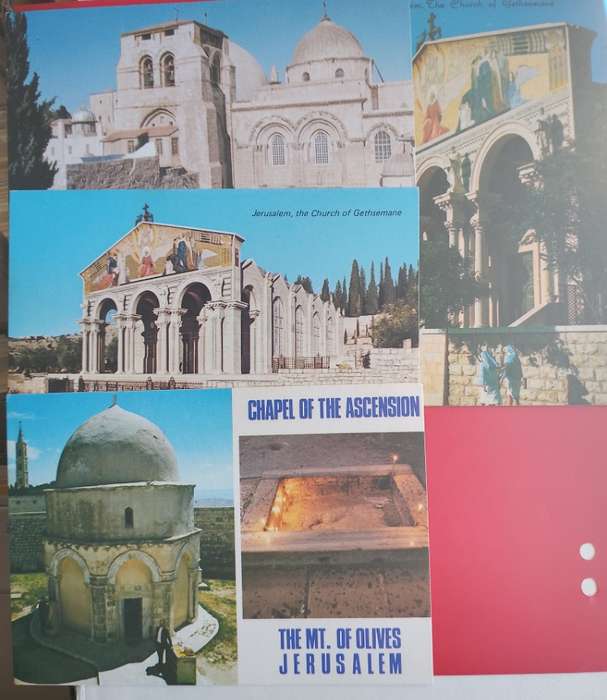 JERUSALEM 4 PICTURE POST CARDS 0F HOLY SITES