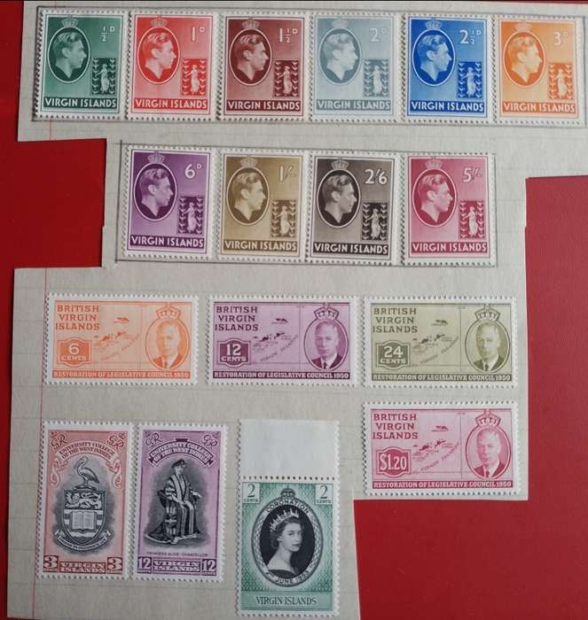 BRITISH VIRGIN ISLANDS - 1938 KGVI, SHORT SET OF SINGLES TO 5/, FINE M/M - CHEAPEST CV:R1800