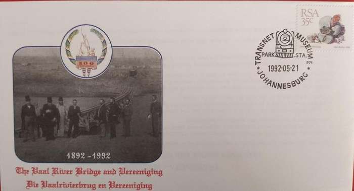 VAAL RIVER BRIDGE AND VEREENIGING COVER 1892-1992