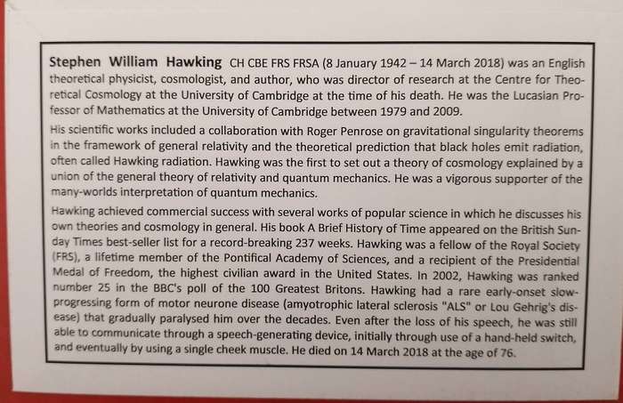 RSA COMMORATIVE OF STEPHEN HAWKING 1942