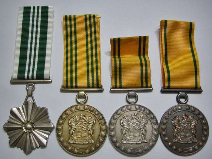 Full Size South African Prison Service Medal Group of Four Named