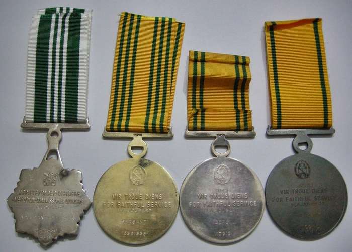 Full Size South African Prison Service Medal Group of Four Named
