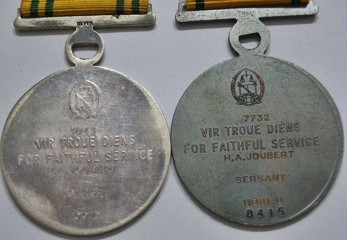 Full Size South African Prison Service Medal Group of Four Named