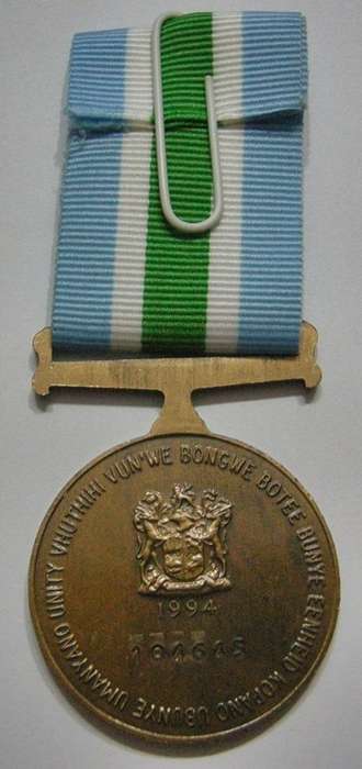 Full Size Unitas Medal Numbered at Back