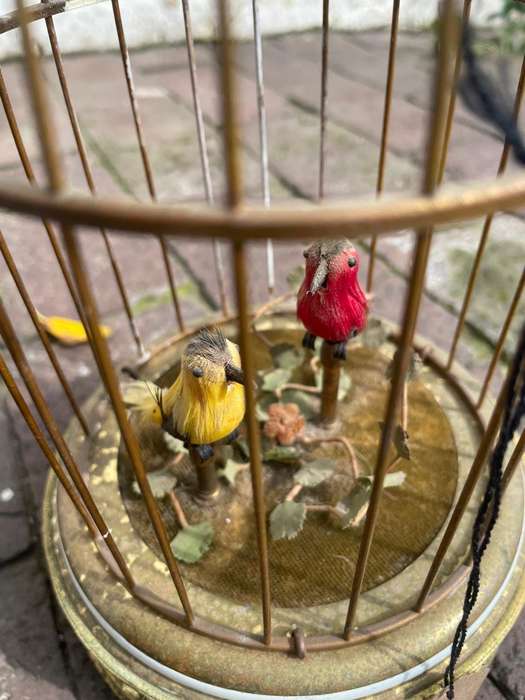 Rare Swiss Reuge Automatoin Bird Cage Music Box  ( 28 x 15 cm )