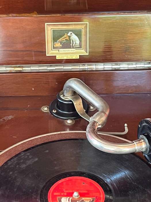 Oak Cased His Masters Voice Gramophone ( Working)