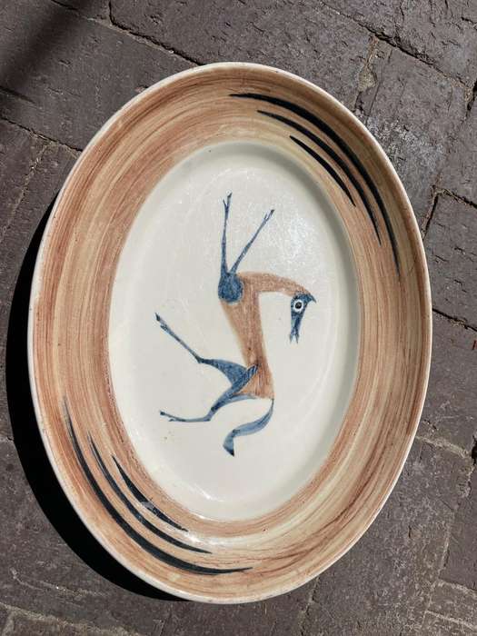 Clarice Cliff: John Armstrong for Clarice Cliff Bizarre. Chaldean Oval Platter ( 36,5 x 28,5)