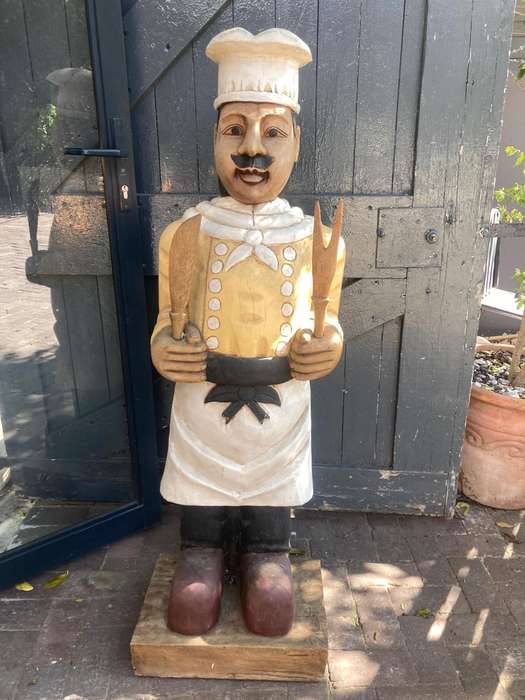 Vintage Wooden Chef Figurine ( 135 cm )