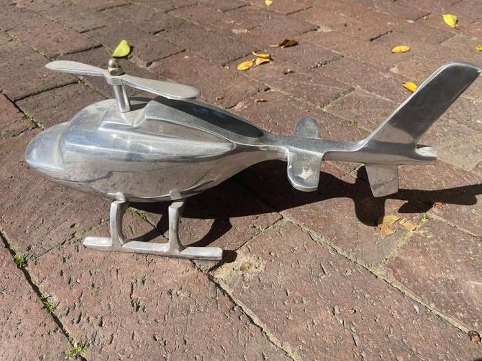 Art Deco Chrome Desk Helicopter ( 38 x 16 x 14cm)