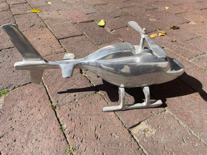 Art Deco Chrome Desk Helicopter ( 38 x 16 x 14cm)