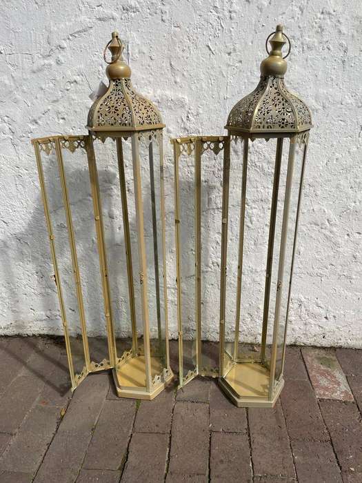 Pair of Large Brass Lanterns ( 100 cm High)