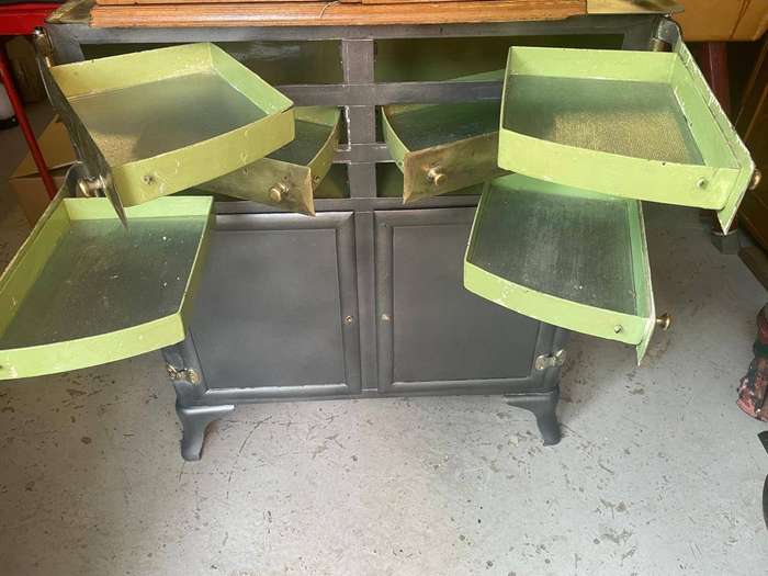 Rare Metal and Brass Dental Cabinet( 83 x 96 x 46 cm )