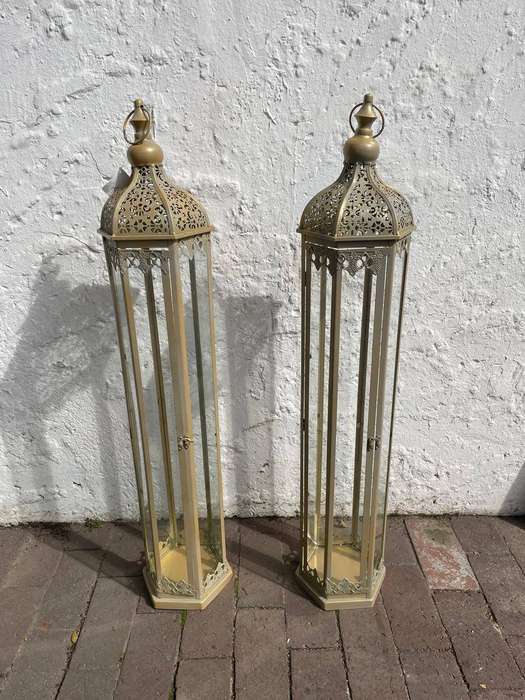 Pair of Large Brass Lanterns ( 100 cm High)