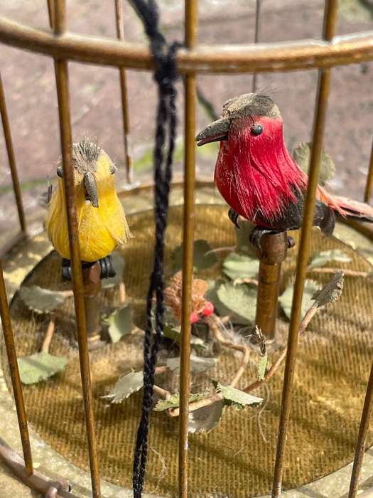 Rare Swiss Reuge Automatoin Bird Cage Music Box  ( 28 x 15 cm )