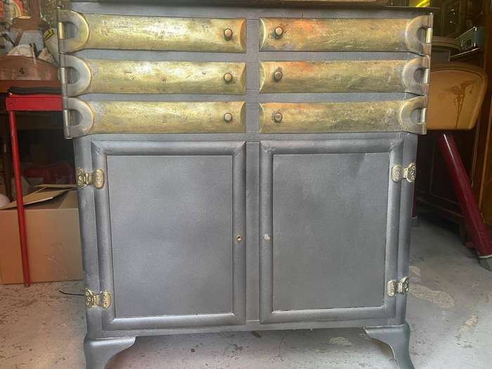 Rare Metal and Brass Dental Cabinet( 83 x 96 x 46 cm )