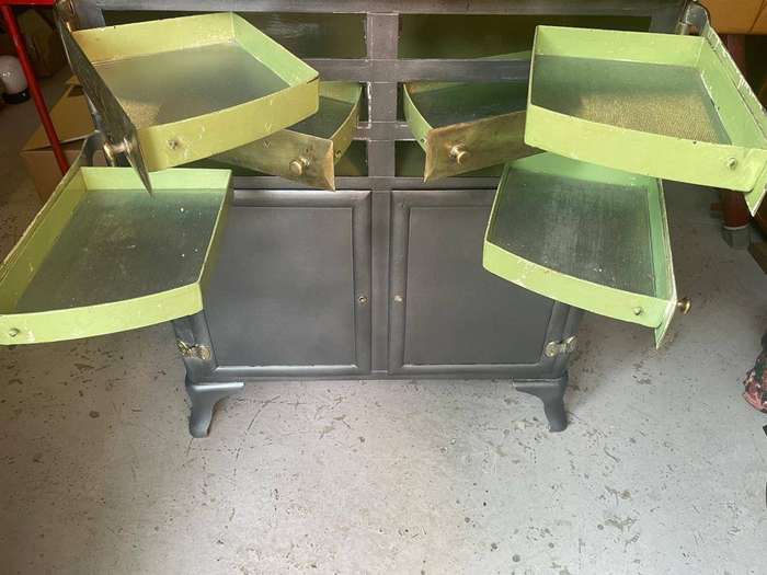 Rare Metal and Brass Dental Cabinet( 83 x 96 x 46 cm )