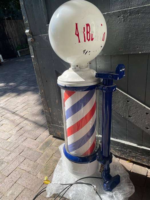Rare Original Glass Barberpole circa 1920's (108cm)