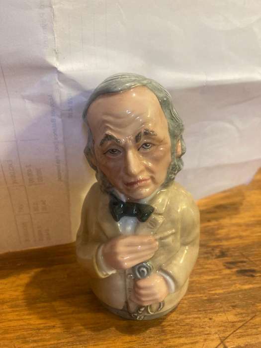 Collection of Royal Doulton character jugs , ashtrays and candle snufflers