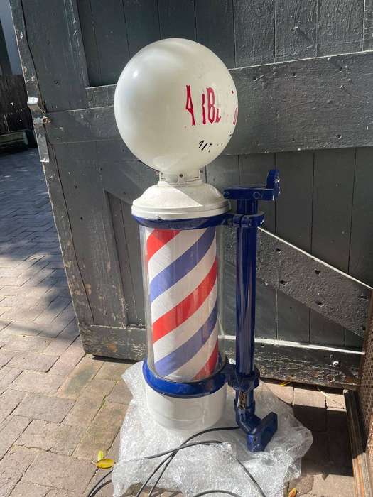 Rare Original Glass Barberpole circa 1920's (108cm)