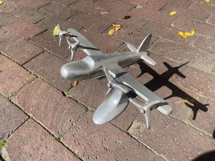 Art Deco Chrome Desk Aeroplane ( 31 x 23 x 21 cm)