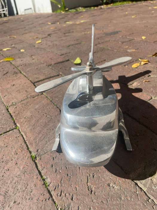 Art Deco Chrome Desk Helicopter ( 38 x 16 x 14cm)