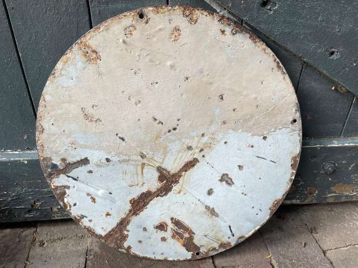 Rare Nugget Shoe Chair plus 2 original Nugget Enamel Signs