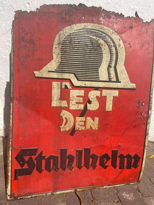 German Stahlhelm Sign ( 60 x 78 cm )