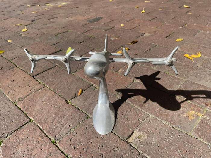 Art Deco Chrome Desk Aeroplane ( 31 x 23 x 21 cm)
